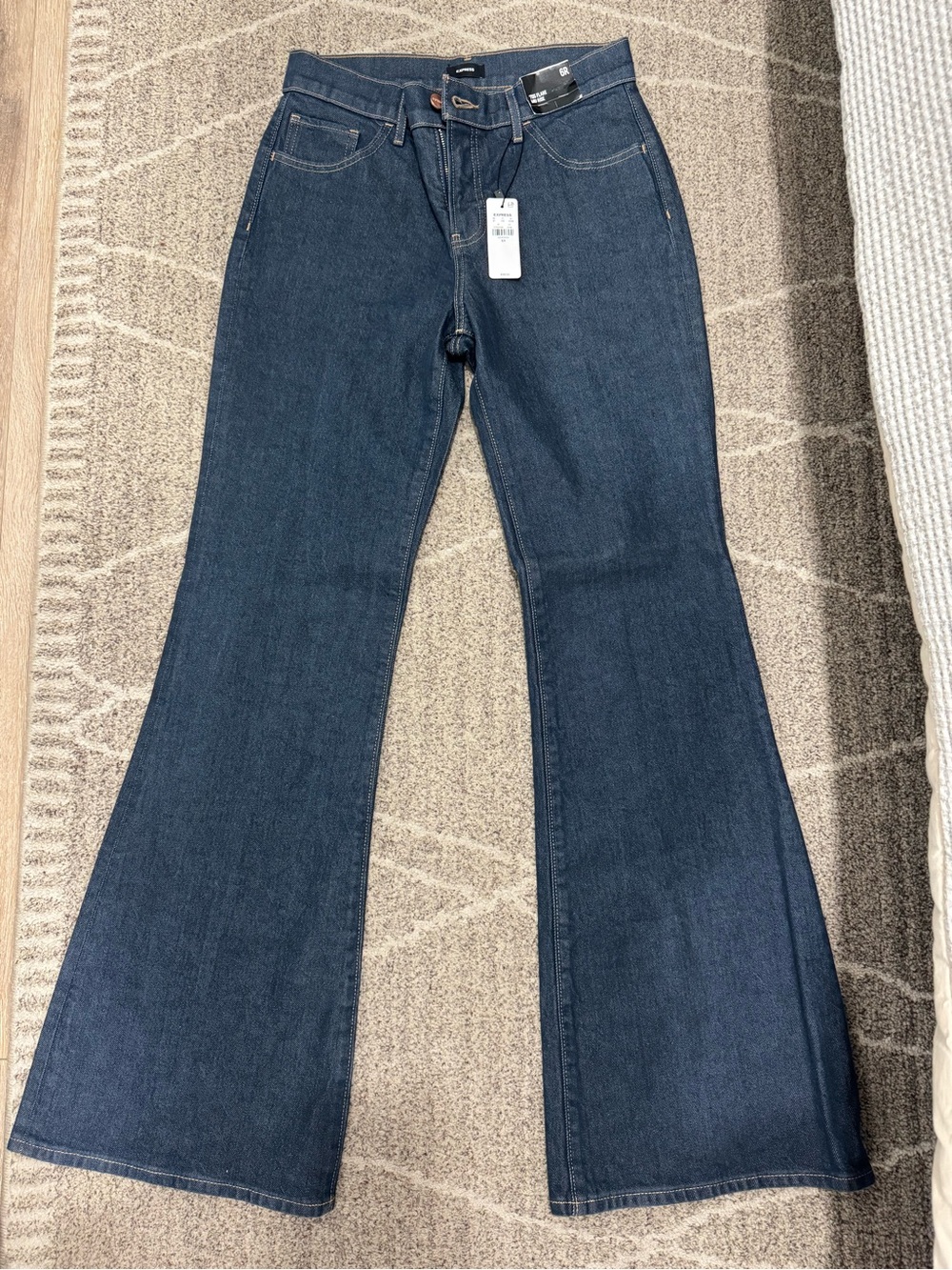 Express Dark Blue Flare Jeans